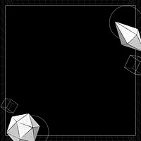 Gray geometric shapes on black background vector