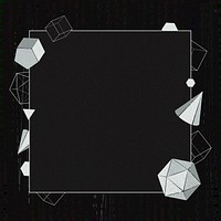 Gray geometric frame on black background