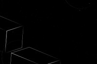 3D white outline cuboid on a black background vector