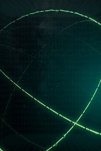 3D green neon outline sphere background