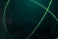 3D green neon outline sphere background