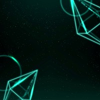 Geometric neon hexagonal bipyramid background vector