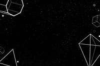 Geometric outline shapes on black background