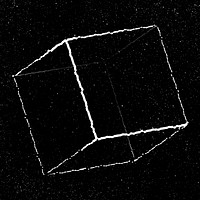 3D geometric cube on a black background 