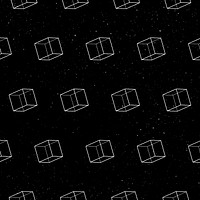 Seamless 3D geometric cubic pattern on a black background design vector
