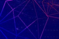Neon icosahedron pattern on an indigo background