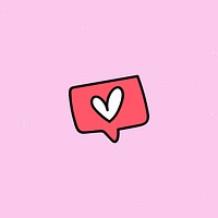 Pink love speech bubble on a pink background vector