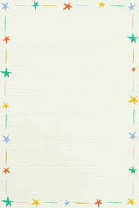 Cute colorful illustrated star frame on a beige background vector