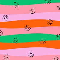 Black dots on a colorful stripes patterned background  vector