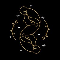 Gold Gemini astrological sign on a black background vector