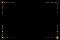 Gold moon and sun border on a black background vector