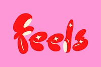 Feels bold doodle typography vector word