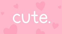 White cute typography on a pink background vector