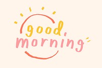 Good morning doodle typography on a beige background vector