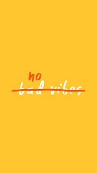 No bad vibes doodle typography vector