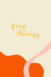 Keep shining doodle typography on a beige background vector