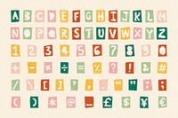 Psd Alphabet, symbols, numbers lettering font