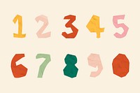Number vector doodle typography font set