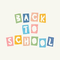 Vector BACK TO SCHOOL paper cut word typography font