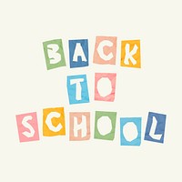 Text back to school cute psd colorful typography paper cut font