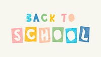 Back to school cute lettering phrase paper cut typography font