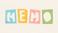 Word psd MEMO colorful typography paper cut font