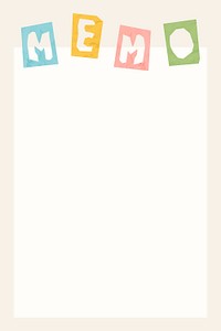 Memo word psd on note paper frame