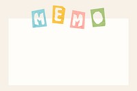 PSD memo word paper cut font on notepaper frame