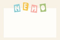 Memo word paper cut font vector notepaper