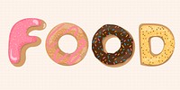 FOOD word donut vector  typography