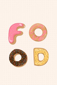 Donut FOOD word typography vector