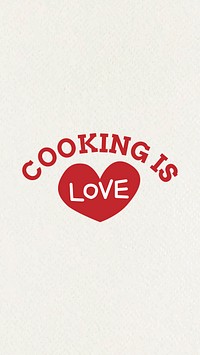 Text COOKING IS LOVE typography