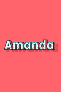 Amanda name halftone vector word typography