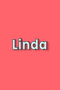 Linda name halftone vector word typography