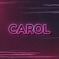 Carol name font block letter typography vector