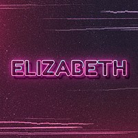 Elizabeth name font block letter typography vector