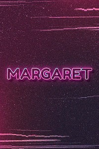 Margaret word art vector neon typography
