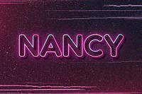Nancy neon name font typography vector