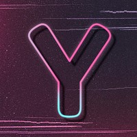 Pink Neon Glow Letter Y 