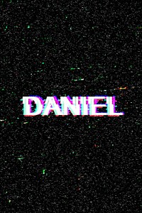 Daniel male name typography glitch effect