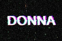 Donna name typography glitch effect