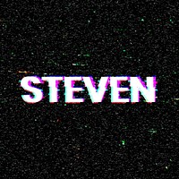 Steven name typography glitch effect