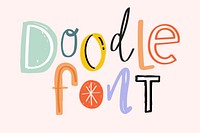 Doodle font hand drawn typography text vector