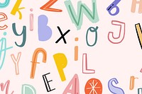 Hand drawn doodle alphabet typography design space