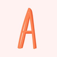 Letter A doodle typography font vector