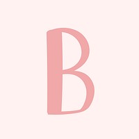 B letter doodle typography font vector