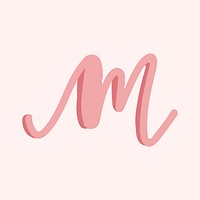 Letter M doodle typography vector