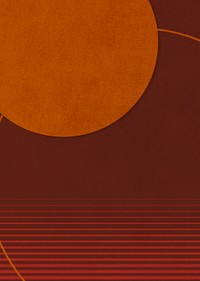 Orange sun dull color background minimal poster style