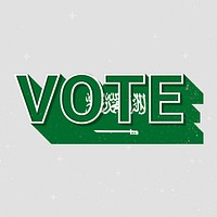 Vote message election Saudi Arabia flag illustration