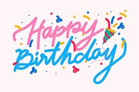 Fun Happy Birthday doodle font psd typography